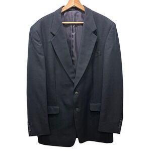 Jones New York Men's Blazer XL 44‎ Wool Navy Patterned Two Button Sport Coat